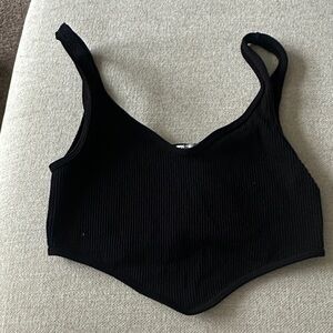 Zara Black Ribbed Crop Top